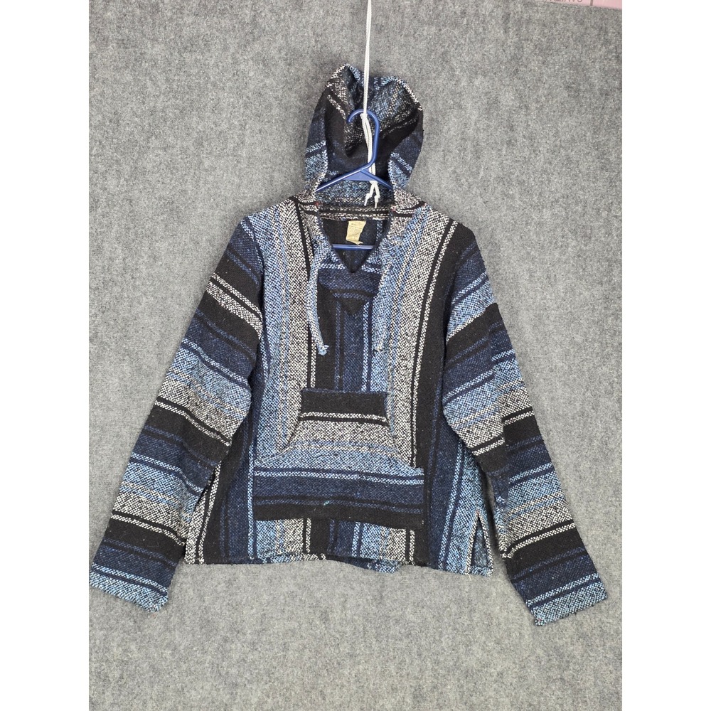 Ogala Outdoors Baja Hoodie Men's Medium‎ Blue Black Pullover Sweater Southwest